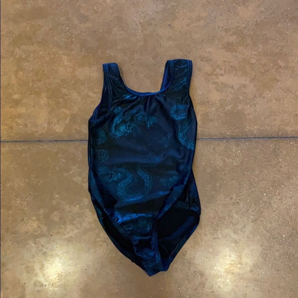 Gymnastics leotard with dragon designs